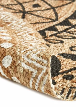 bonprix Runde Teppiche|Flachgewebe-Teppiche|Runder Teppich mit Wendeoptik natur