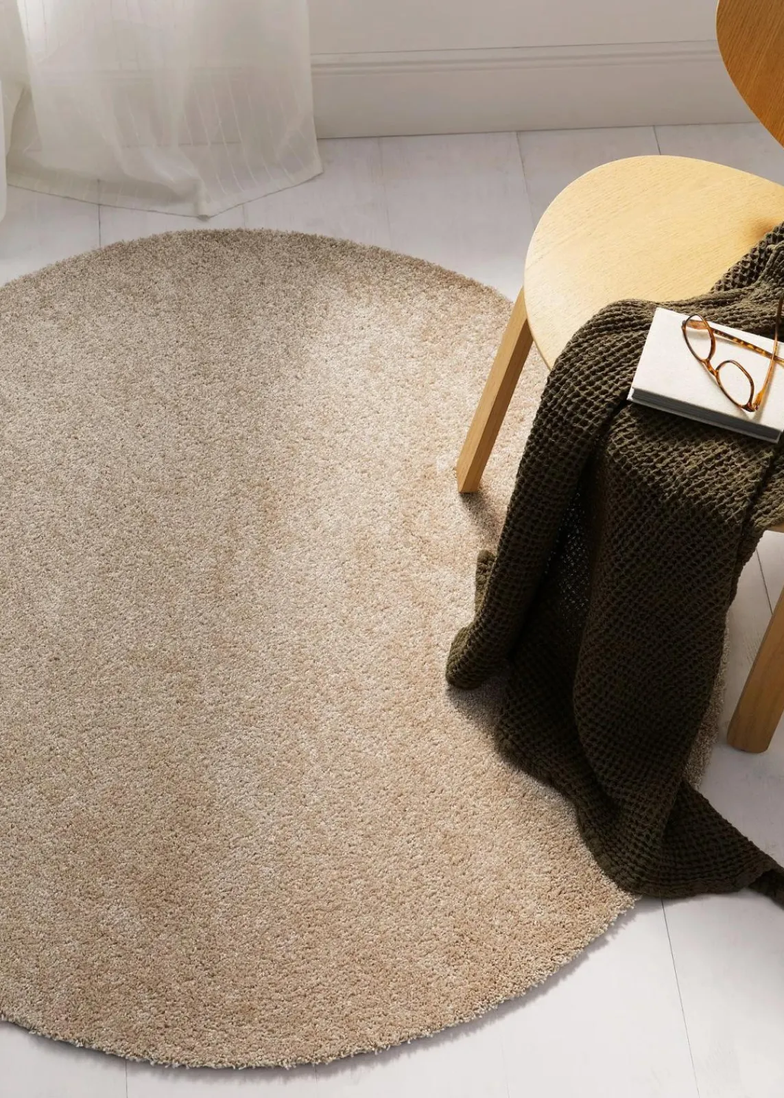 Runder waschbarer Teppich mit weichem Flor|bonprix Clearance