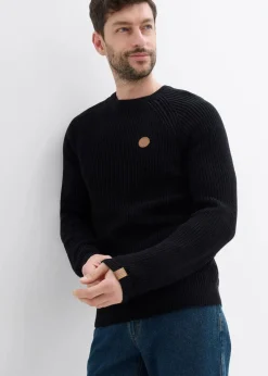 Rundhalspullover aus weichem Baumwollmix|bonprix New