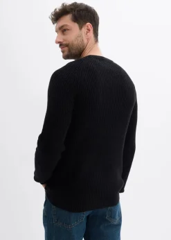 Rundhalspullover aus weichem Baumwollmix|bonprix New
