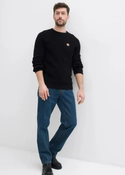 Rundhalspullover aus weichem Baumwollmix|bonprix New