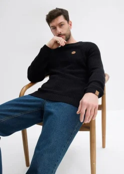 Rundhalspullover aus weichem Baumwollmix|bonprix New