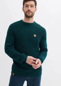 Rundhalspullover aus weichem Baumwollmix|bonprix New