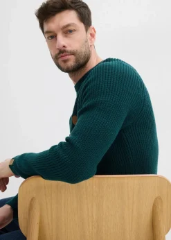 Rundhalspullover aus weichem Baumwollmix|bonprix New