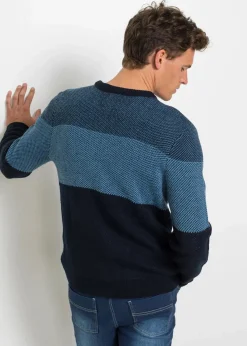 Rundhalspullover im Colourblocking|bonprix Discount