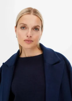 bonprix Strickmode|Pullover & Strickjacken|Rundhalspullover mit überschnittener Schulter dunkelblau