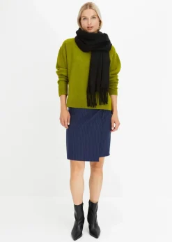 bonprix Strickmode|Pullover & Strickjacken|Rundhalspullover mit überschnittener Schulter moos