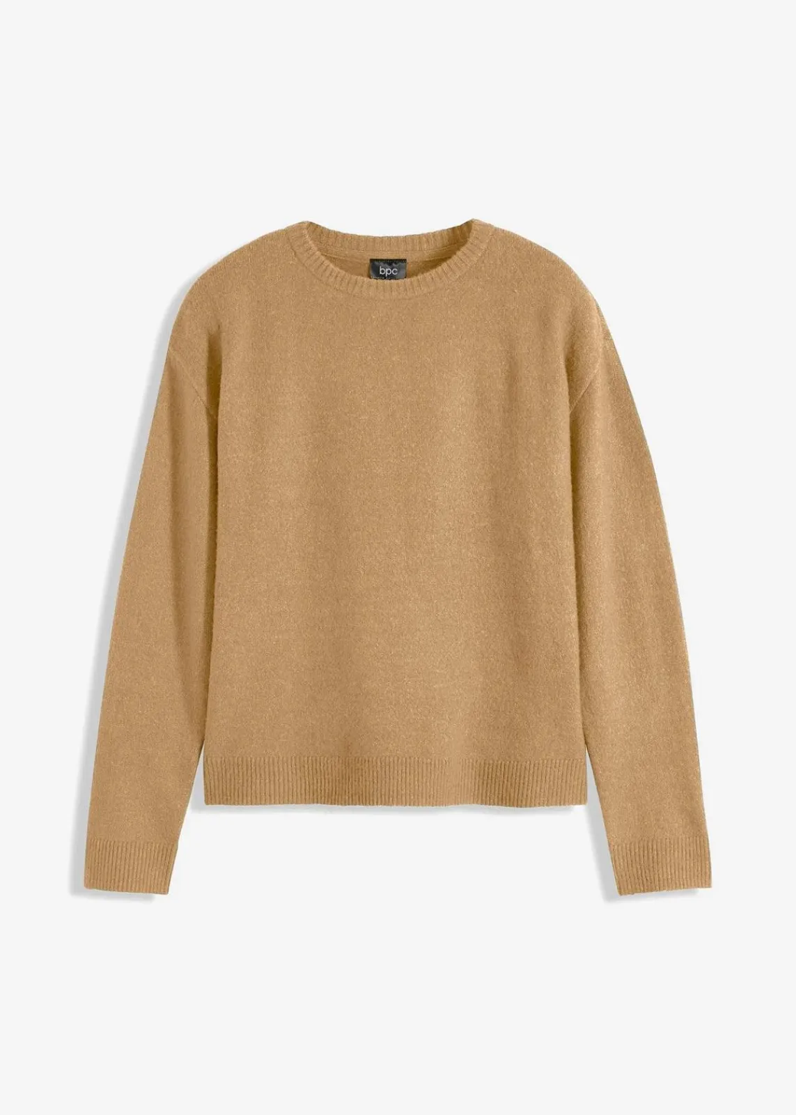 bonprix Strickmode|Pullover & Strickjacken|Rundhalspullover mit überschnittener Schulter new khaki
