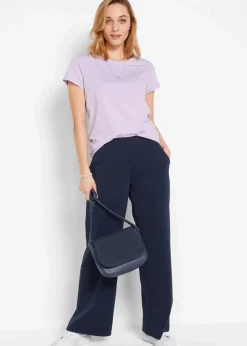 bonprix Shirts & Tops|Basics|Rundhals-Shirt (5er-Pack) hellviolett + rauchsalbei + kristallrosa + schwarz + weiß