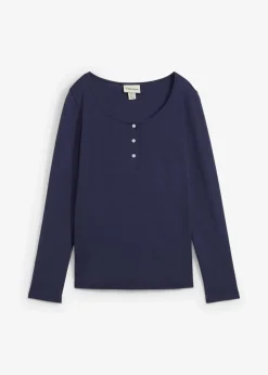 bonprix Bekleidung·Röcke|Basics|Rundhalsshirt aus reiner Bio-Baumwolle dunkelblau