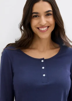 bonprix Bekleidung·Röcke|Basics|Rundhalsshirt aus reiner Bio-Baumwolle dunkelblau