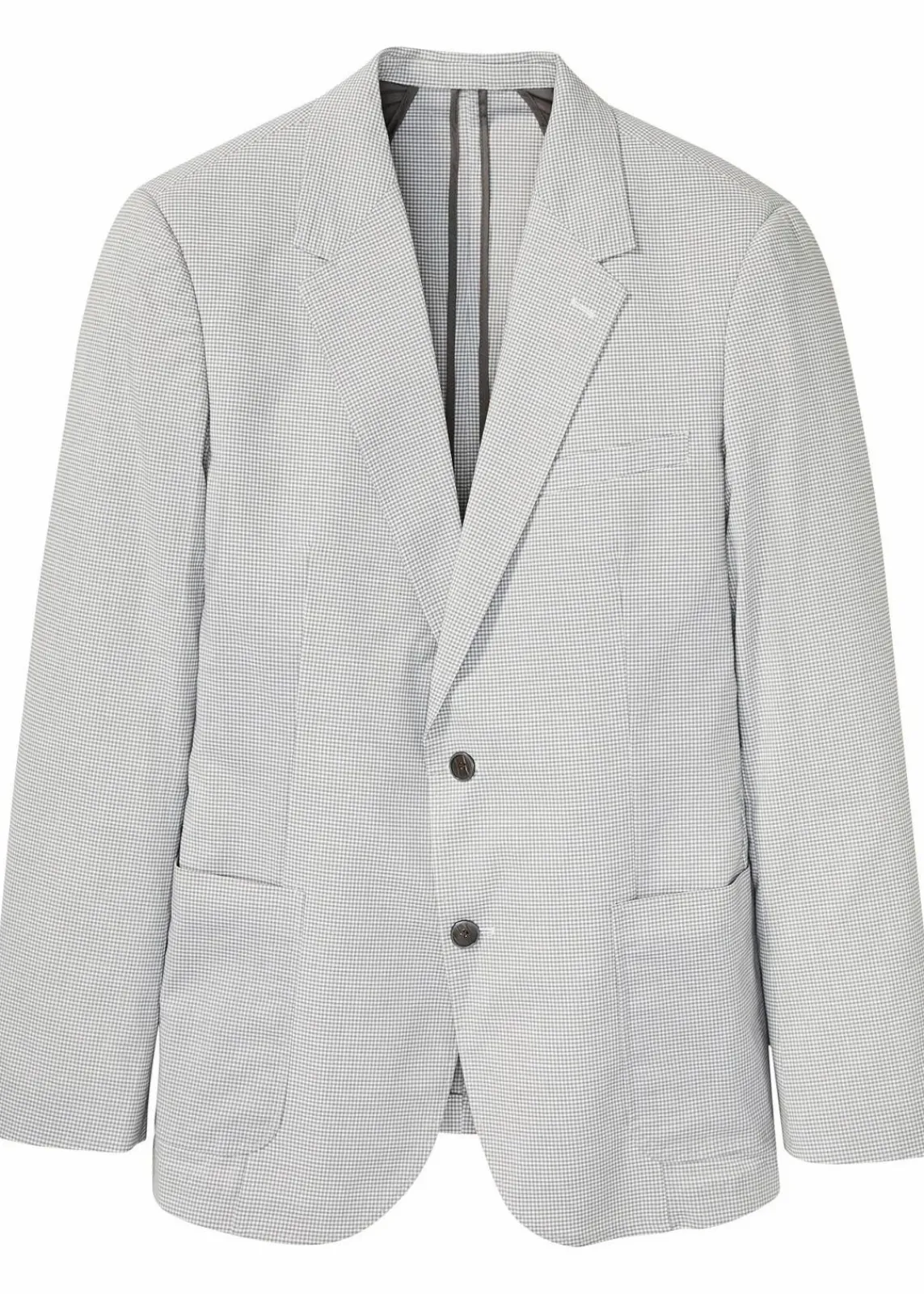 bonprix Anzüge & Sakkos|Sakko in Seersucker-Qualität, Regular Fit wollweiß/hellgrau meliert