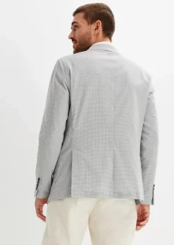 bonprix Anzüge & Sakkos|Sakko in Seersucker-Qualität, Regular Fit wollweiß/hellgrau meliert