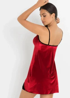 bonprix Wäsche·Corsagen & Negligés|Wäsche·Dessous|Samtkleid rot/schwarz
