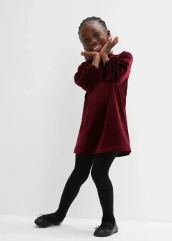 bonprix Mädchen 2-8 Jahre·Kleider & Röcke|Samtkleid mit Volants ahornrot