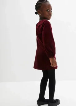 bonprix Mädchen 2-8 Jahre·Kleider & Röcke|Samtkleid mit Volants ahornrot