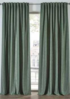 bonprix Vorhänge|Samtvorhang mit Crush Effekt (1er Pack) grün