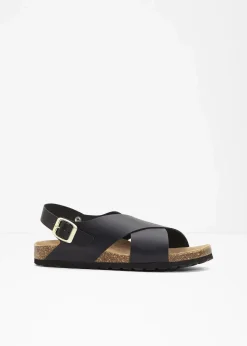 bonprix Sommerschuhe|Nachhaltigere Materialien|Sandalen aus Leder schwarz