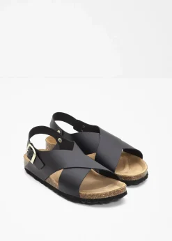 bonprix Sommerschuhe|Nachhaltigere Materialien|Sandalen aus Leder schwarz