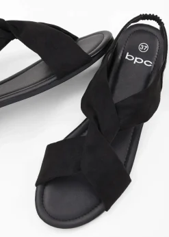 bonprix Sommerschuhe|Schuhe & Accessoires In Spezialgrößen·Schuhe In Übergröße|Sandalen mit flexiblen Riemen schwarz