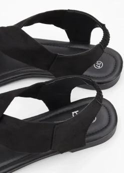 bonprix Sommerschuhe|Schuhe & Accessoires In Spezialgrößen·Schuhe In Übergröße|Sandalen mit flexiblen Riemen schwarz