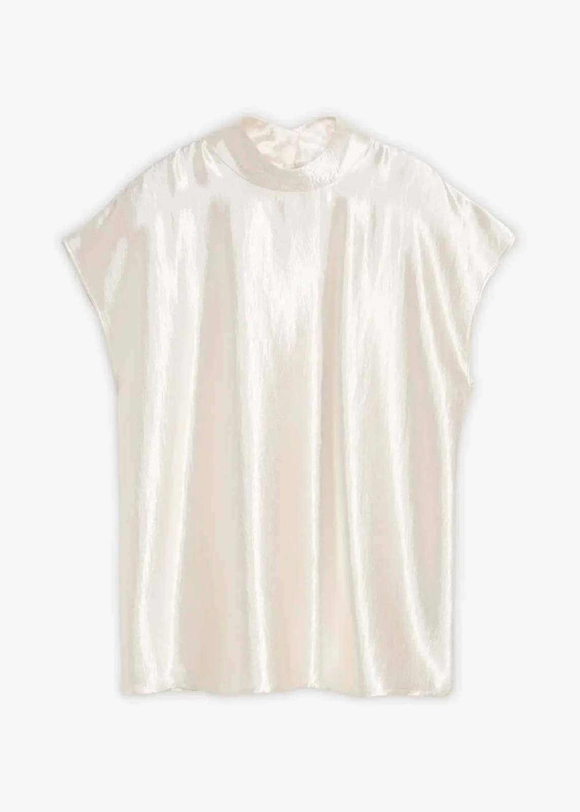 bonprix Bekleidung·Jacken & Mäntel|Blusen & Tuniken|Satin Blusentop mit halbhohem Kragen perlweiß