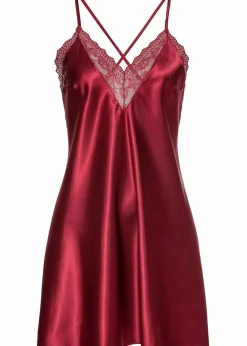 bonprix Wäsche·Corsagen & Negligés|Wäsche·Dessous|Satin Negligé dunkelrot