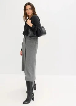 bonprix Bekleidung·Jacken & Mäntel|Blusen & Tuniken|Satinbluse mit Spitzenbändern schwarz