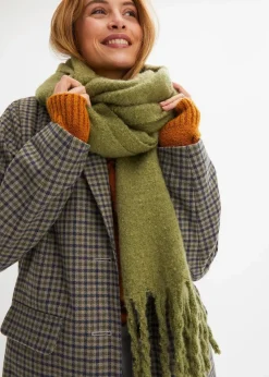 bonprix Schuhe & Accessoires In Spezialgrößen·Tücher & Ponchos|Schals & Tücher|Schal lodengrün meliert