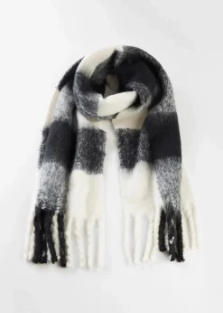 bonprix Schals & Tücher|Schuhe & Accessoires In Spezialgrößen·Tücher & Ponchos|Schal schwarz/wollweiß kariert
