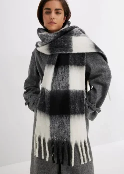 bonprix Schals & Tücher|Schuhe & Accessoires In Spezialgrößen·Tücher & Ponchos|Schal schwarz/wollweiß kariert