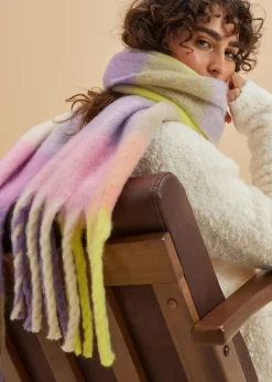 bonprix Schals & Tücher|Schuhe & Accessoires In Spezialgrößen·Tücher & Ponchos|Schal rosapink/cremeweiß/softlila/mintgrün kariert