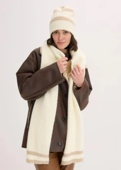 bonprix Mützen, Caps & Hüte|Schals & Tücher|Schal und Mütze (2-tlg.Set) wollweiß/sandbeige