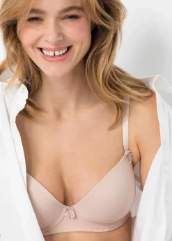 bonprix Große Cups D-H|Nachhaltigere Materialien|Schalen BH mit Bügel mattbeige