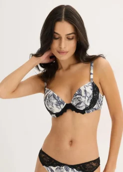 Schalen-BH aus bedrucktem Satin|bonprix Hot