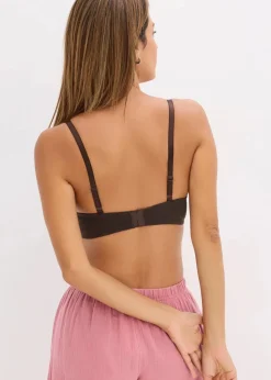 bonprix Große Cups D-H|Nachhaltigere Materialien|Schalen-BH mit Bügel mit Bio-Baumwolle dunkelbraun