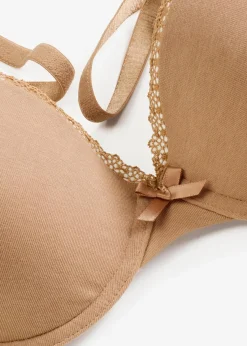 bonprix Große Cups D-H|Nachhaltigere Materialien|Schalen-BH mit Bügel mit Bio-Baumwolle camel