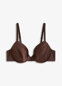 bonprix Große Cups D-H|Bhs|Schalen-BH mit edlem Glanzeffekt dunkelbraun