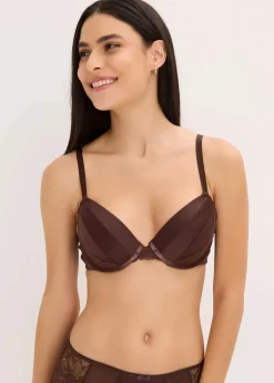 bonprix Große Cups D-H|Bhs|Schalen-BH mit edlem Glanzeffekt dunkelbraun