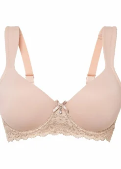 bonprix Große Cups D-H|Bhs|Schalen-BH mit gepolsterten Trägern mattbeige