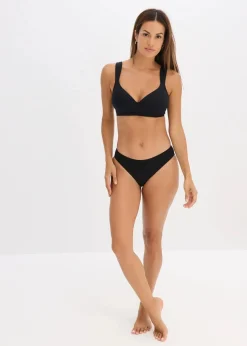 bonprix Wäsche·Baumwollunterwäsche|Wäsche·Große Cups D-H|Schalen-BH ohne Bügel mit Bio-Baumwolle (2er Pack) schwarz + mattbeige