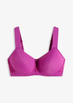 bonprix Große Cups D-H|Nachhaltigere Materialien|Schalen-BH ohne Bügel mit gepolsterten Trägern dunkelfuchsia