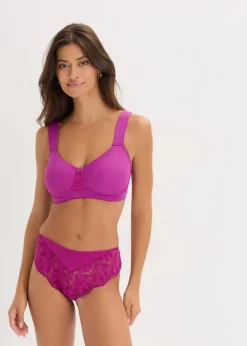bonprix Große Cups D-H|Nachhaltigere Materialien|Schalen-BH ohne Bügel mit gepolsterten Trägern dunkelfuchsia