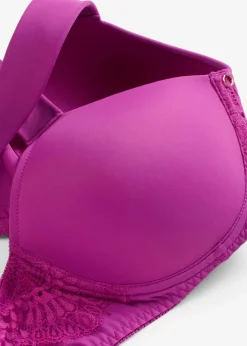 bonprix Große Cups D-H|Nachhaltigere Materialien|Schalen-BH ohne Bügel mit gepolsterten Trägern dunkelfuchsia