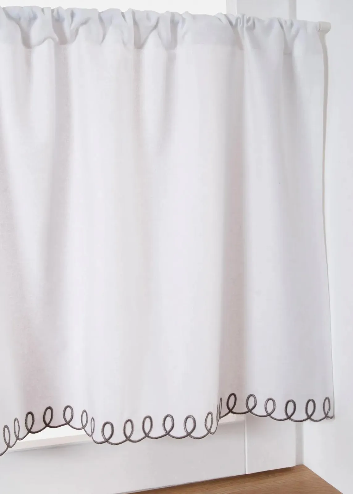 bonprix Scheibengardinen|Scheibengardine aus Bio Baumwolle weiß/grau