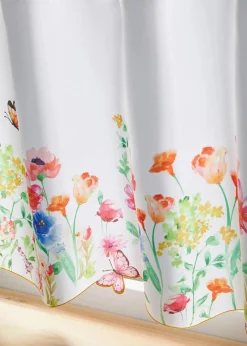 Scheibengardine mit Blumen Druck|bonprix Best