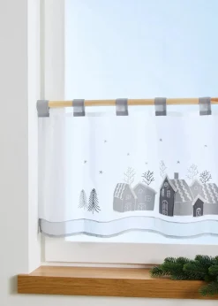 Scheibengardine mit Häuser Stickerei|bonprix Outlet