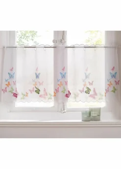 bonprix Scheibengardinen|Scheibengardine mit Schmetterlingsmotiven weiß/bunt