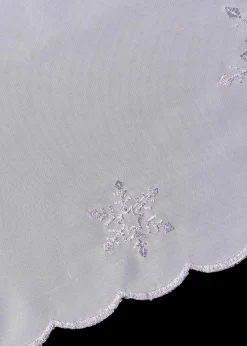 bonprix Scheibengardinen|Weihnachtsdeko & -Textilien·Gardinen|Scheibengardine mit winterlicher Stickerei weiß/silber