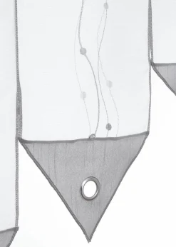 bonprix Scheibengardinen|Scheibenhänger mit Stickerei (1er Pack) weiss/grau